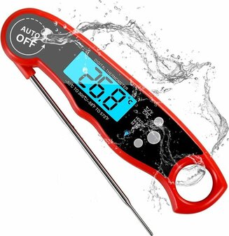 Brauch TP900 Digitale Thermometer voor Keuken, Koken, Voedsel Melk, Vlees, BBQ, Water, Rood