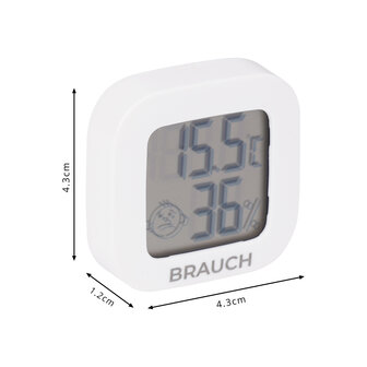 Brauch SP130 Thermometer en Hygrometer - Digitaal vochtigheidsmeter - Compact 2in1 - 3 Stuks