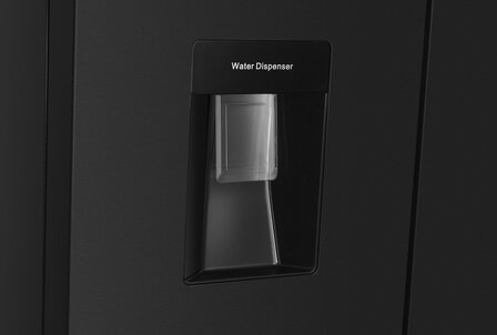 Wiggo WR-MD18DX - Amerikaanse Koelkast - No Frost - Water Dispenser - 419 Liter - Zwart - RVS