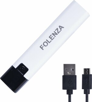 Folenza Mini Zaklamp USB-C 4 Lichtmodes Oplaadbaar - Waterbestendig Wit