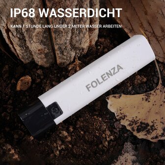 Folenza Mini Zaklamp USB-C 4 Lichtmodes Oplaadbaar - Waterbestendig Wit