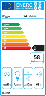Wiggo WE-E533G(G) - Schuine Afzuigkap - 50cm - Grijs Triple Glas