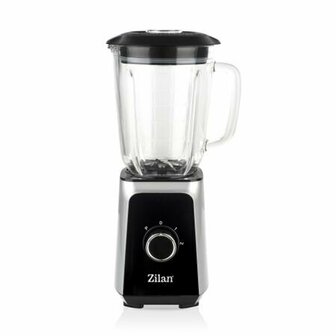 Zilan Blender 1000W &ndash; 1,5L Glazen Smoothie Blender met Ice Crush Functie &ndash; Keukenblender met RVS Messen, 2 Snelheden &amp; Pulse