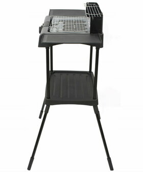 Zilan Staande Elektrische Barbecue &ndash; 2400W BBQ met Waterbak, Windscherm &amp; 2 Zijtafels &ndash; In Hoogte Verstelbaar Grillrooster