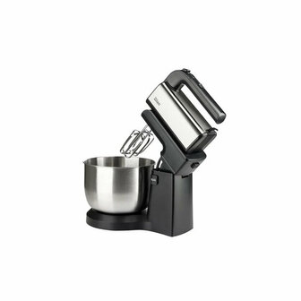 Zilan Handmixer met Kom 500W &ndash; Roterende Mengkom 3,5L &ndash; 5 Snelheden &amp; Turbofunctie &ndash; Elektrische Mixer met Gardes en Deeghaken &ndash; RVS Kom