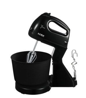 Floria Handmixer met Mengkom - Elektrische Mixer - Keukenmachine met 7 snelheden &ndash; Zwart