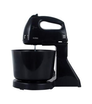 Floria Handmixer met Mengkom - Elektrische Mixer - Keukenmachine met 7 snelheden &ndash; Zwart