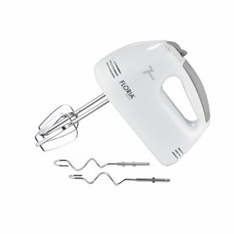 Floria Handmixer ZLN7565 &ndash; 150W &ndash; 7 Snelheden &ndash; Inclusief Gardes &amp; Deeghaken &ndash; Wit