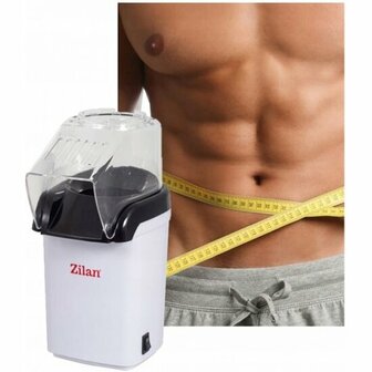 Zilan - Popcorn machine - popcorn - popcorn maker - 1200 Watt - anti stick coating - Wit