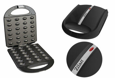 Zilan ZLN-2816 Notenkoekjesmaker XL - Wafelnootjes maker -1600 W -Cake Pop Maker-Anti-aanbak &amp; Cool-Touch -Zwart