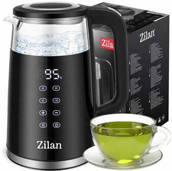 Zilan Digitale Waterkoker 1.7L met Temperatuurregeling -Dubbelwandig -Zwart