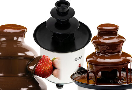 Zilan ZLN2144 Luxe Chocoladefontein &ndash; Chocolade fondue 200 ml &ndash; 30W &ndash; Max. 80 &deg;C &ndash; Compact &amp; Energiezuinig &ndash; Perfect voor Feest, Fondue &amp; Romantische Avonden &ndash; Eenvoudig Schoon te Maken