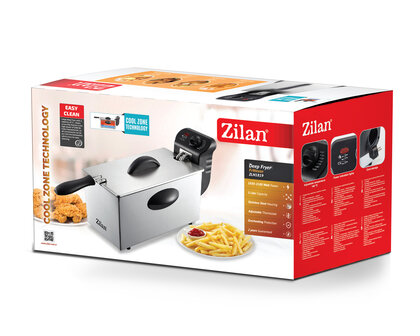 Zilan ZLN1819 Frituurpan&ndash; 3L &ndash; RVS &ndash; 2180 Watt Friteuse - Met Koude Zone &amp; Uitneembare Binnenpan