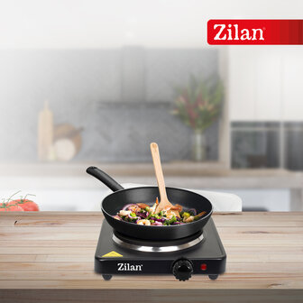 Zilan Elektrische Kookplaat 1500W-Vrijstaande Hotplate -Gietijzeren Kookzone 185 mm -Thermostaat &amp; Oververhittingsbeveiliging 