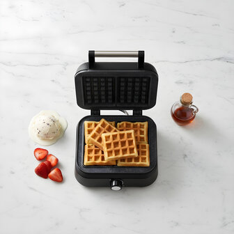 Zilan Wafelijzer 1500W - Dubbele Wafelmaker met Thermostaat - Anti-aanbak Wafelijzer- Belgische Wafels - Zwart