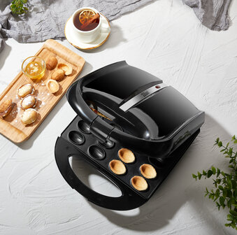 Zilan ZLN-2816 Notenkoekjesmaker XL - Wafelnootjes maker -1600 W -Cake Pop Maker-Anti-aanbak &amp; Cool-Touch -Zwart