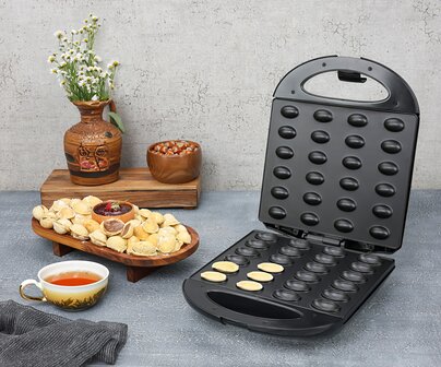 Zilan ZLN-2816 Notenkoekjesmaker XL - Wafelnootjes maker -1600 W -Cake Pop Maker-Anti-aanbak &amp; Cool-Touch -Zwart