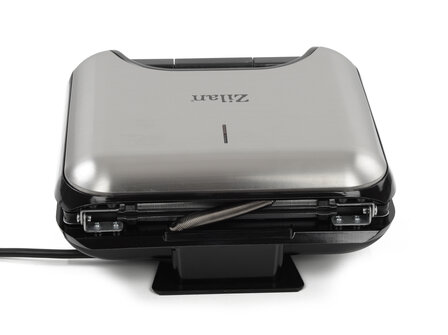 Zilan 5-in-1 Sandwich Maker (800 W) -Grill, Wafel, Panini &amp; Nutty Platen -Non-stick Contactgrill Set -Zwart/Zilver