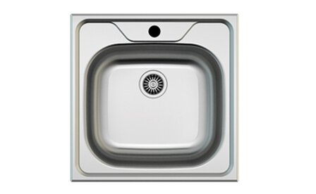 Z-INOX RVS Spoelbak 50x50 cm &ndash; Inbouw Gootsteen &ndash; RVS Keukenspoelbak &ndash; Kraangat 3,5 cm &ndash; Compacte Spoelbak &ndash; Zilver