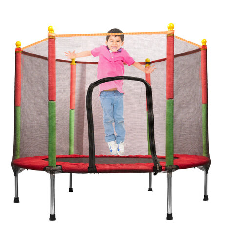  Trampoline met veiligheidsnet - 140X116 cm - Max gewicht 150 kg