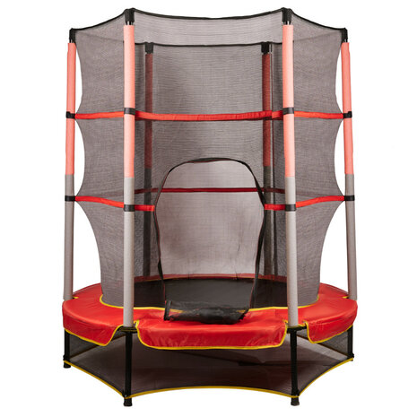 Kindertrampoline met net - 165 x 160 cm - Rood - Flexibel - Weerbestendig