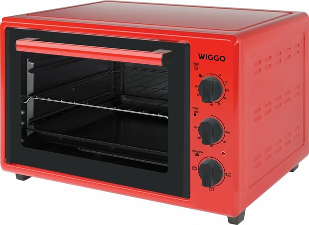 Wiggo WMO-E353(R) - Vrijstaande oven - 35 liter - Rood