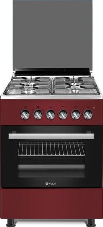 Wiggo WO-E603R(RX) Serie 3 - Gasfornuis - Rood Rvs