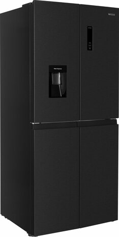 Wiggo WR-MD18DX - Amerikaanse Koelkast - No Frost - Water Dispenser - 419 Liter - Zwart - RVS