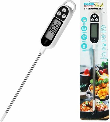 Brauch TP300 - Voedselthermometer - Vleesthermometer - Metaal - Digitaal - LCD Display