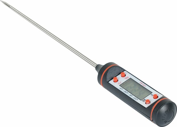 Brauch TP200- Thermometer - Keukenthermometer - RVS - Voedsel Melk, Vlees, BBQ, Water, Zwart Rood