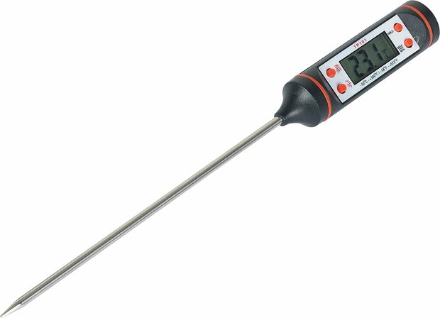 Brauch TP200- Thermometer - Keukenthermometer - RVS - Voedsel Melk, Vlees, BBQ, Water, Zwart Rood