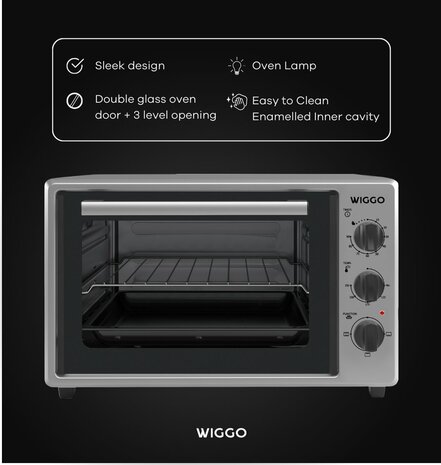 Wiggo WMO-E353(X) - Vrijstaande Oven - 35 liter - Rvs