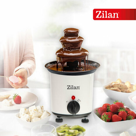 Zilan ZLN2144 Luxe Chocoladefontein &ndash; Chocolade fondue 200 ml &ndash; 30W &ndash; Max. 80 &deg;C &ndash; Compact & Energiezuinig &ndash; Perfect voor Feest, Fondue & Romantische Avonden &ndash; Eenvoudig Schoon te Maken