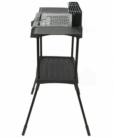 Zilan Staande Elektrische Barbecue &ndash; 2400W BBQ met Waterbak, Windscherm & 2 Zijtafels &ndash; In Hoogte Verstelbaar Grillrooster