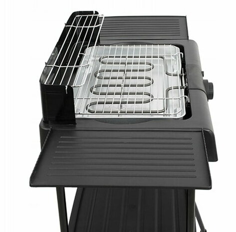 Zilan Staande Elektrische Barbecue &ndash; 2400W BBQ met Waterbak, Windscherm & 2 Zijtafels &ndash; In Hoogte Verstelbaar Grillrooster
