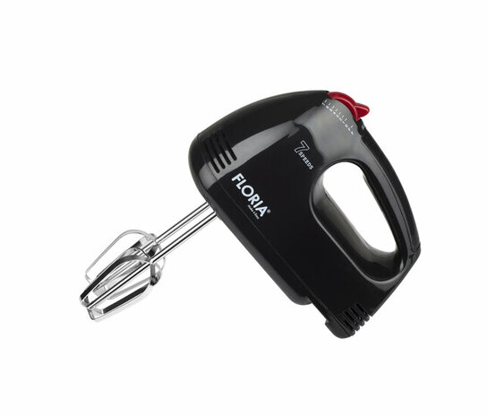 Floria Handmixer ZLN7567 &ndash; 150W &ndash; 7 Snelheden &ndash; Inclusief Gardes & Deeghaken &ndash; Zwart