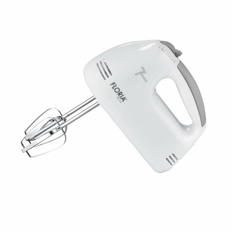 Floria Handmixer ZLN7565 &ndash; 150W &ndash; 7 Snelheden &ndash; Inclusief Gardes & Deeghaken &ndash; Wit