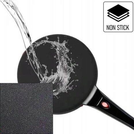 Floria Cr&ecirc;pe Maker ZLN7910 &ndash; Elektrische Pannenkoeken & Cr&ecirc;pemaker &ndash; 20 cm &ndash; 600-700 W &ndash; Anti-aanbaklaag &ndash; Zwart
