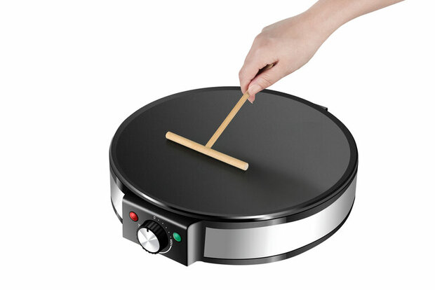 Zilan ZLN2922 Elektrische Cr&ecirc;pe- & Pannenkoekenmaker &Oslash;30 cm &ndash; 1200 W, Non-stick Bakplaat & Temperatuurregelaar &ndash; Flinterdunne Cr&ecirc;pes & Snel Schoonmaken