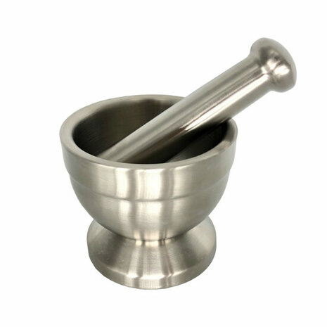 Zilan - RVS Vijzel met stamper - Mortar pestle - Extra sterk - &Oslash; 10cm