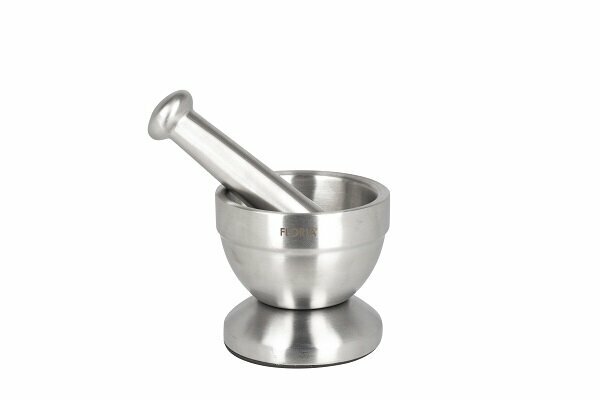 Zilan - RVS Vijzel met stamper - Mortar pestle - Extra sterk - &Oslash; 10cm