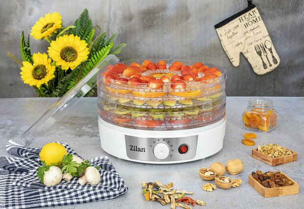 Zilan Voedseldroger ZLN2037 -5 Lagen -250W-BPA vrij -Tot 2 Liter Fruit, Groente, Vlees & Kruiden Drogen