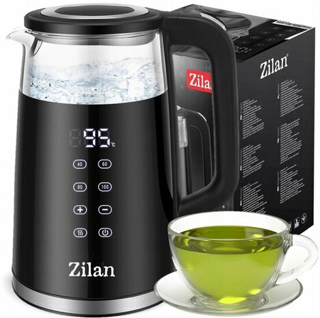 Zilan Digitale Waterkoker 1.7L met Temperatuurregeling -Dubbelwandig -Zwart