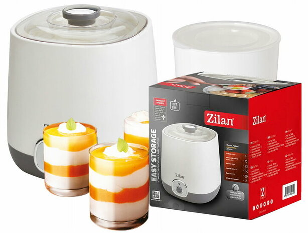 Zilan Yoghurtmaker 1 Liter - Automatische Yoghurt Maker - Stil & Energiezuinig - Wit