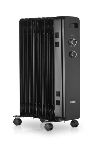 Zilan Oliegevulde Radiator 2000W &ndash; Elektrische Kachel met 9 Ribben, Oververhittingsbeveiliging & Wielen &ndash; Stil en Draagbaar voor Slaapkamer, Woonkamer & Kantoor