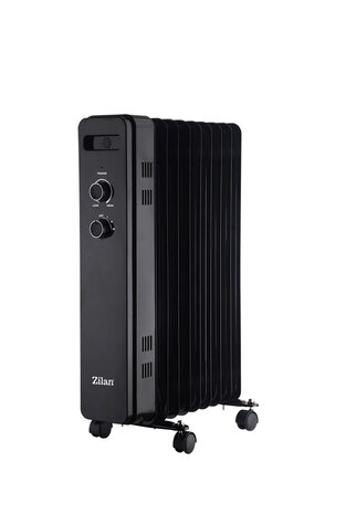 Zilan Oliegevulde Radiator 2000W &ndash; Elektrische Kachel met 9 Ribben, Oververhittingsbeveiliging & Wielen &ndash; Stil en Draagbaar voor Slaapkamer, Woonkamer & Kantoor