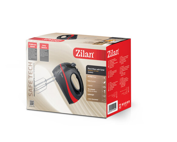 Zilan - Handmixer - 300 Watt - Met opzetstukken - RVS - Extra krachtig