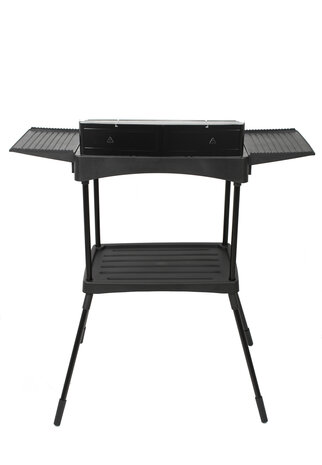 Zilan Staande Elektrische Barbecue &ndash; 2400W BBQ met Waterbak, Windscherm & 2 Zijtafels &ndash; In Hoogte Verstelbaar Grillrooster