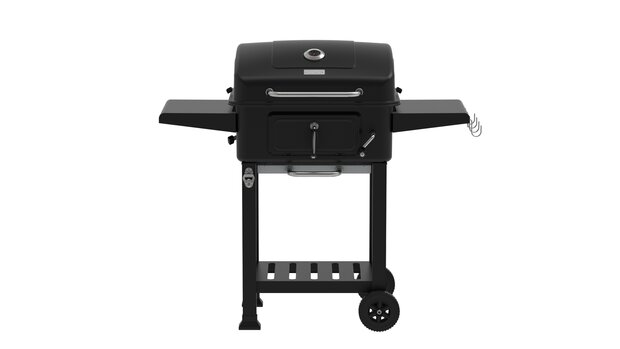 Houtskool Barbecue met Deksel en Wielen &ndash; Verrijdbare BBQ Grill &ndash; Thermometer &ndash; Verstelbare Kolenlade &ndash; Zijtafels &ndash; 54 x 42,5 cm Grillrooster