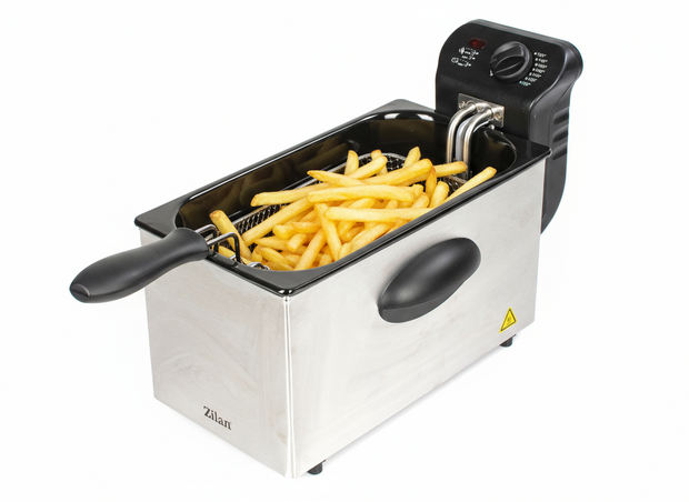 Zilan ZLN1819 Frituurpan&ndash; 3L &ndash; RVS &ndash; 2180 Watt Friteuse - Met Koude Zone & Uitneembare Binnenpan